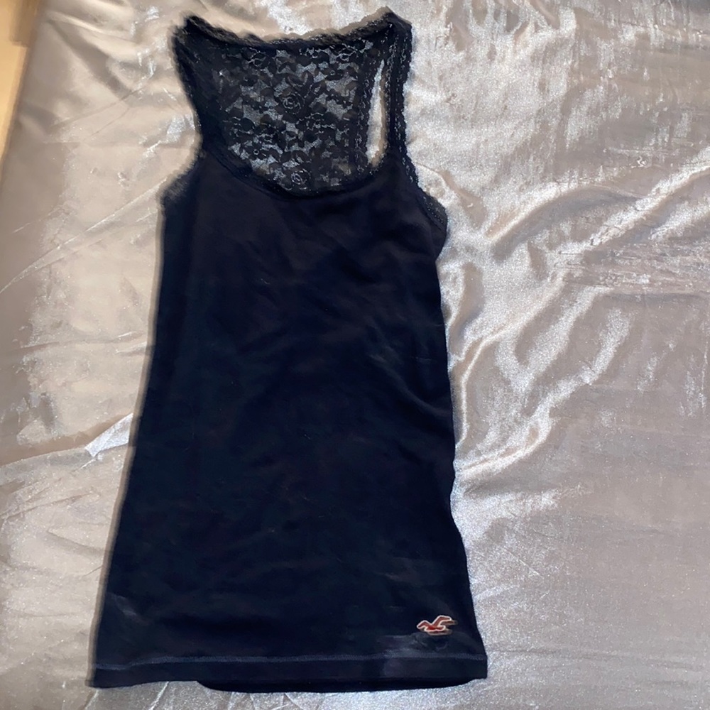 Hollister Small Lace Back Navy Blue Tank
